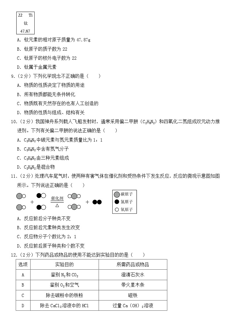 2023年辽宁省丹东市中考化学试卷【附答案】第2页