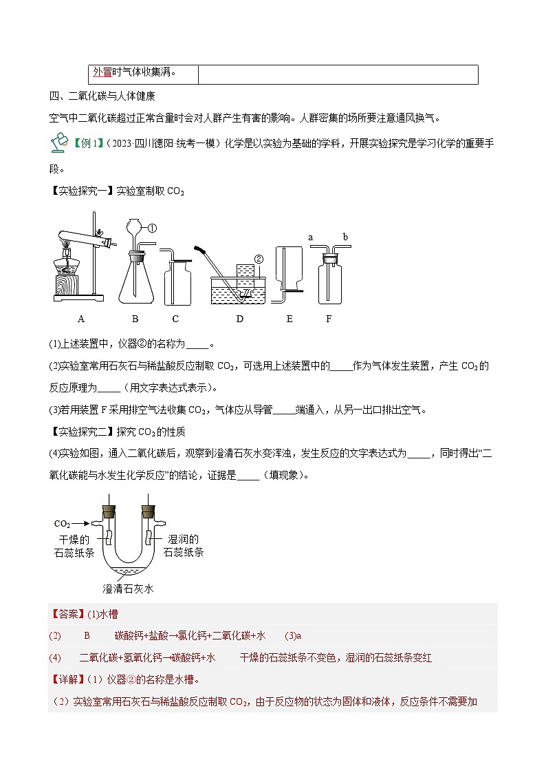 2.2 奇妙的二氧化碳(2)【固本强基】2023-2024学年九年级化学上册同步精品讲义+分层作业(沪教版·全国)(解析版)第3页