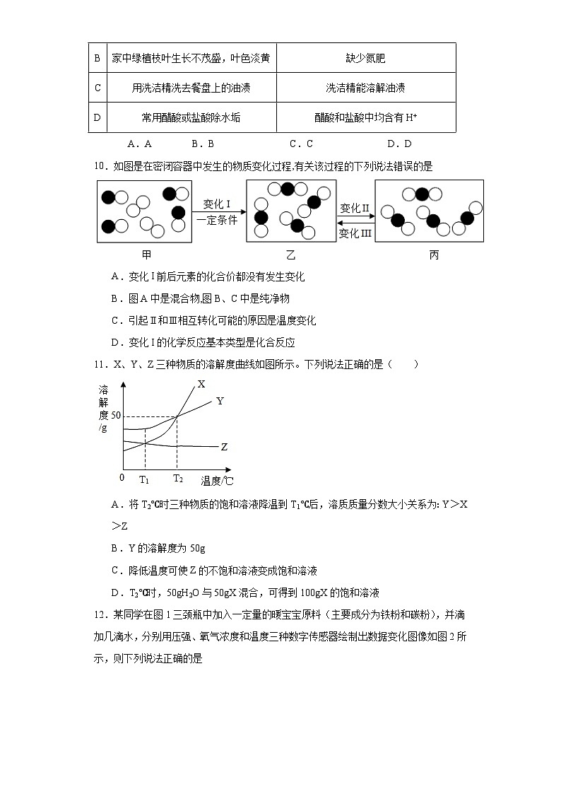 2023年安徽省滁州市定远县朱马学校中考一模化学试题(含解析)03