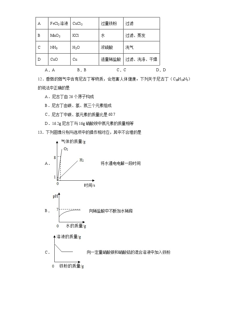 2023年河南省新乡市长垣市中考一模化学试题（含解析）03