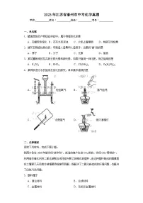 2023年江苏省泰州市中考化学真题(含解析)