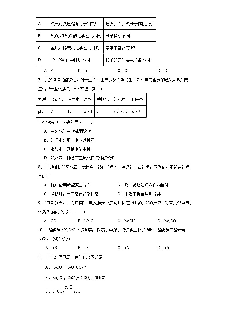 2023年湖南省湘西土家族苗族自治州花垣县农村初级中学质量检测化学试题(一)(含解析)第2页