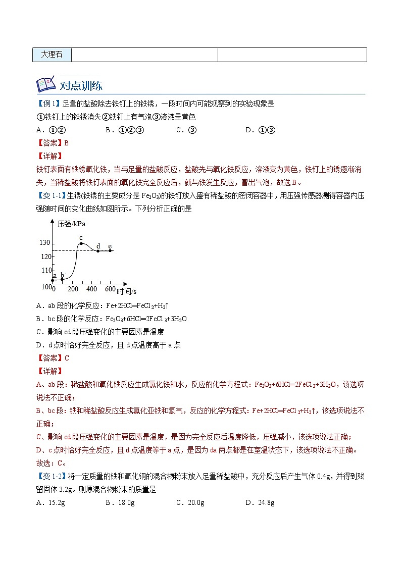 【同步讲义】人教版化学九年级下册--1001.3 酸的化学性质(教师版) .第3页