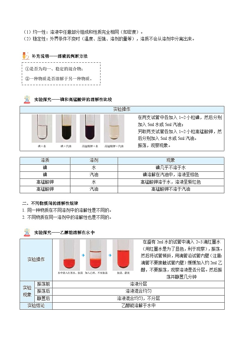 【同步讲义】人教版化学九年级下册--901.1 溶液的形成(上)(word讲义)02