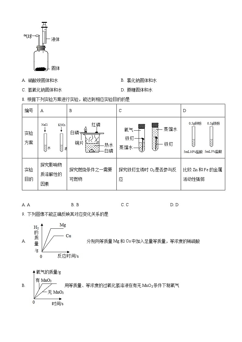2022-2023学年陕西省咸阳市学业水平考试全真模拟化学试题02