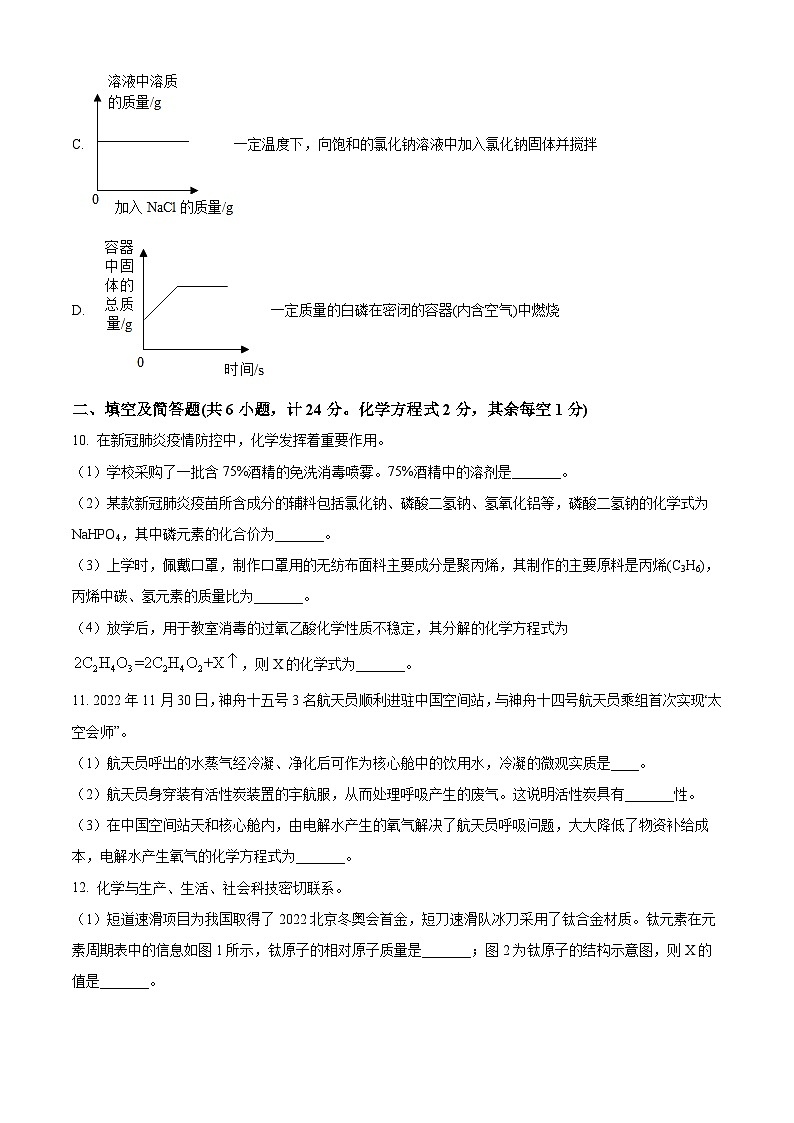 2022-2023学年陕西省咸阳市学业水平考试全真模拟化学试题03