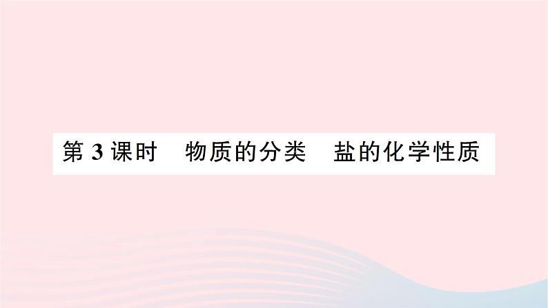 2023九年级化学下册第十一单元盐化肥课题1生活中常见的盐第3课时物质的分类盐的化学性质作业课件新版新人教版第1页