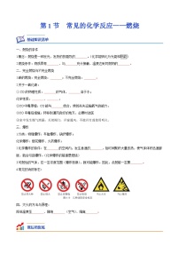 初中化学沪教版九年级上册第4章 认识化学变化第1节 常见的化学反应——燃烧优秀习题