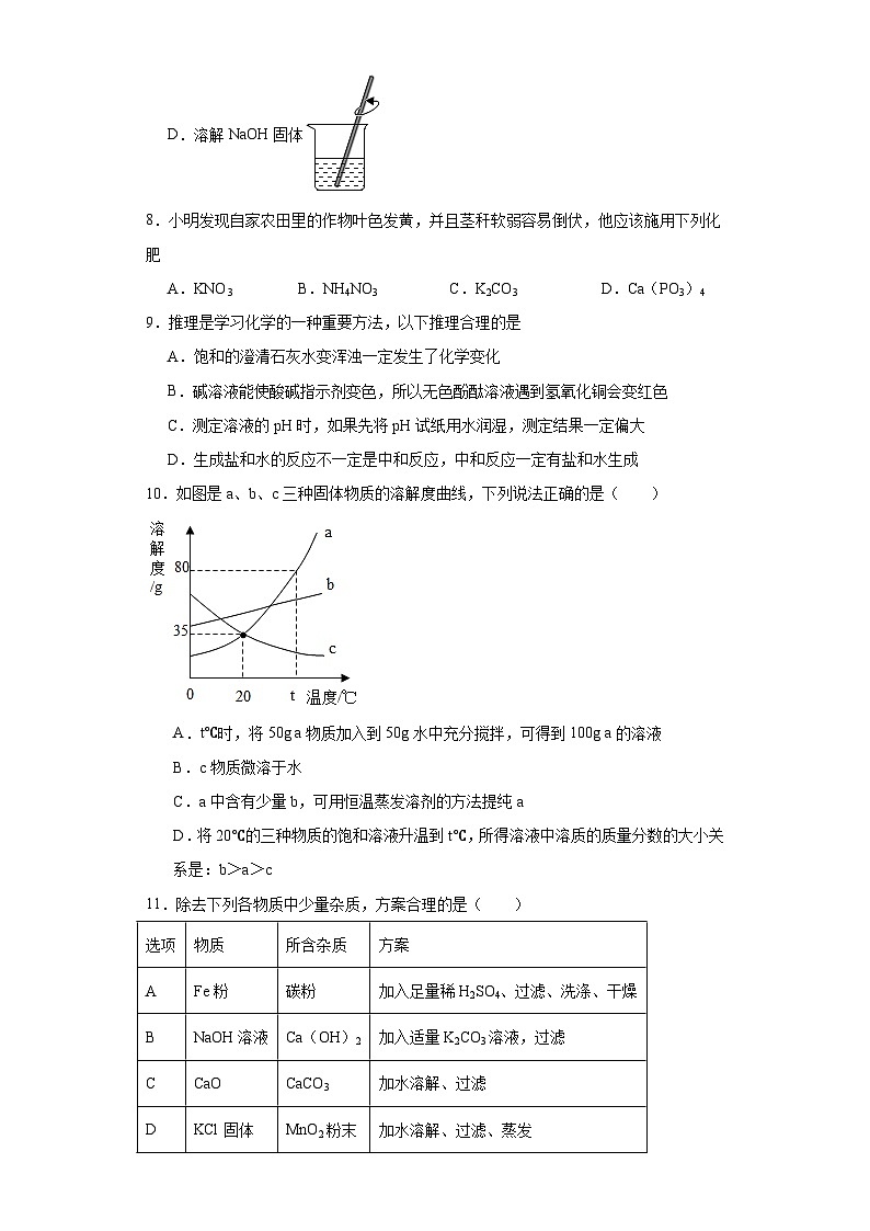 2021年宁夏回族自治区中卫市海原县第三中学第五次中考模拟化学试题(含解析)第3页