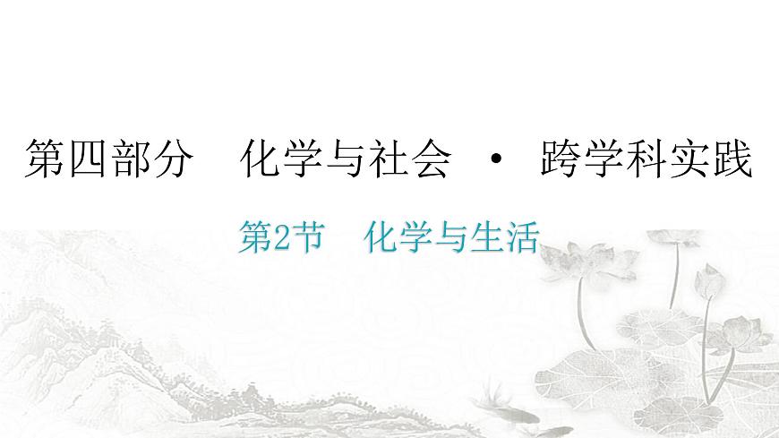 中考化學(xué)復(fù)習(xí)化學(xué)與社會跨學(xué)科實(shí)踐第2節(jié)化學(xué)與生活分層作業(yè)課件第1頁
