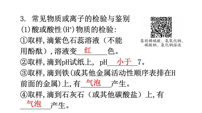 中考化学复习科学探究与化学实验第4节物质的检验与鉴别教学课件08