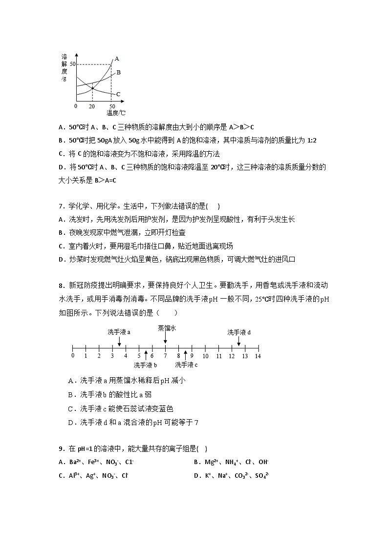 广东省清远市佛冈县二校2022-2023学年九年级下学期4月期中化学试题(含答案)第2页