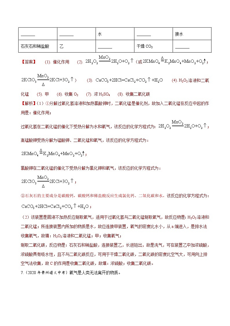 2020年中考化学真题分项汇编专题 04 氧气及其制取(含解析)第3页