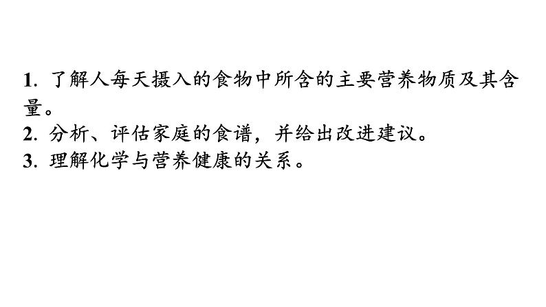 人教版九年级化学第十二单元化学与生活1人类重要的营养物质教学课件第3页
