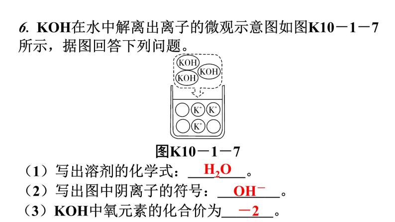 人教版九年级化学第十单元1常见的酸和碱课时3常见的碱碱的性质分层作业课件06