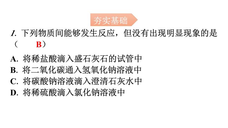 人教版九年级化学第十一单元1生活中常见的盐课时2复分解反应分层作业课件02