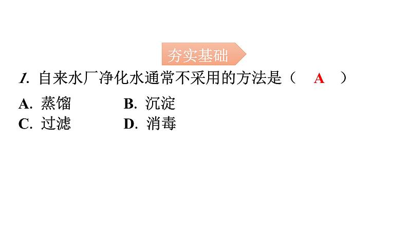人教版九年级化学第四单元2水的净化课时1水的净化分层作业课件第2页