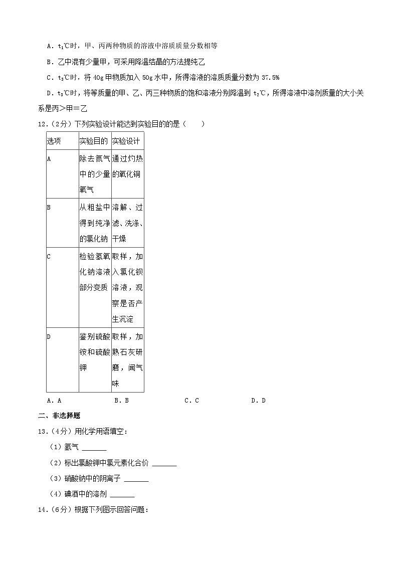 2022年辽宁省朝阳市中考化学真题第3页