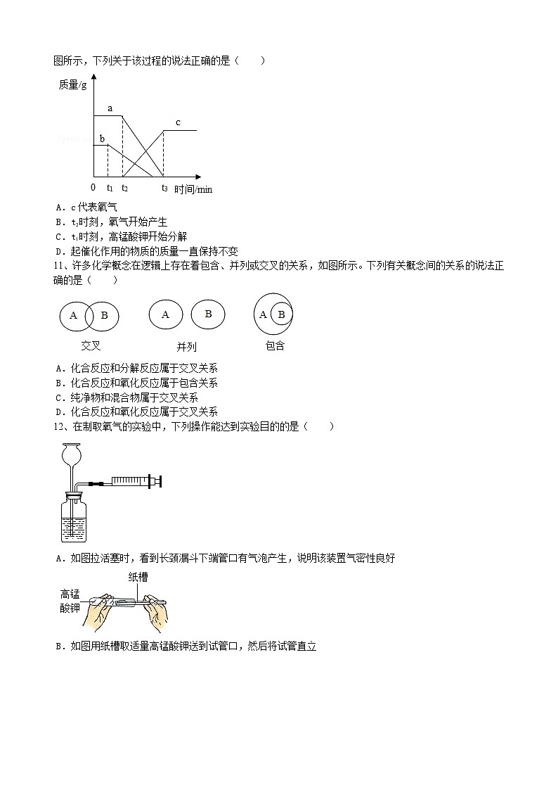 安徽省合肥市肥东县石塘学校2023-2024学年九年级上学期化学第一次月考试题第2页