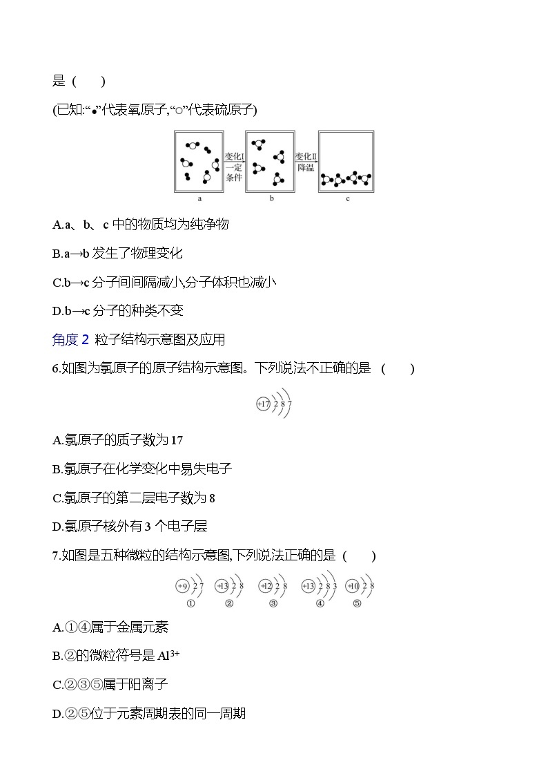 微专题　分子、原子、离子和元素 同步练习 2023-2024 人教版化学九年级上册02