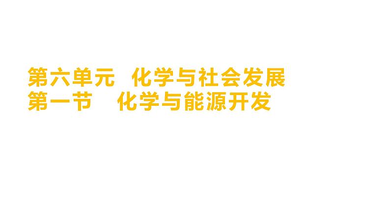第六单元 第一节 化学与能源开发 练习课件 2023--2024学年九年级化学鲁教版(五四学制)全一册第1页
