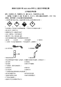 广东省珠海市香洲区文园中学2023-2024学年九年级上学期10月月考化学试题(无答案)