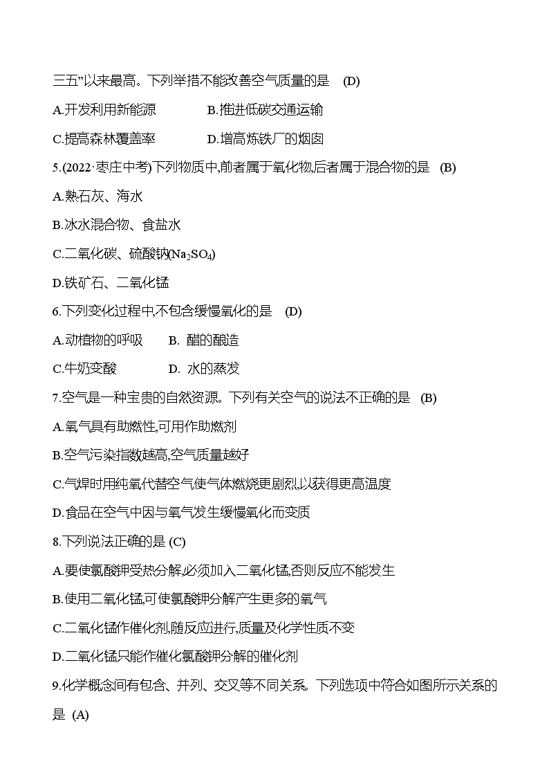 单元质量评价(四)(第四单元) 同步练习2023-2024 鲁教版化学 八年级全一册02