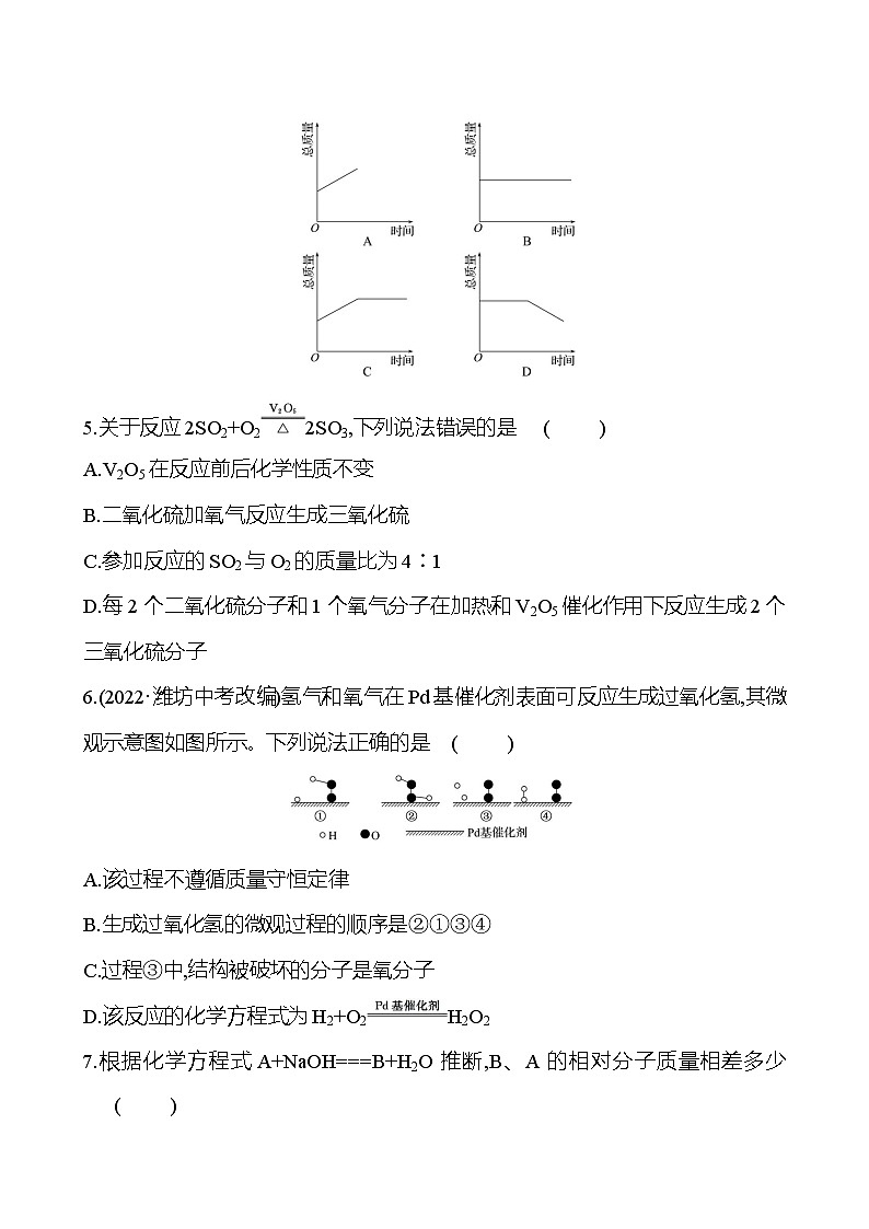 单元质量评价(五)(第五单元) 同步练习2023-2024 鲁教版化学 八年级全一册02