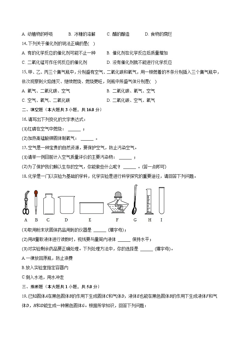 2023-2024学年湖南省长沙市雨花区华益中学九年级(上)第一次月考化学试卷(含解析)第3页