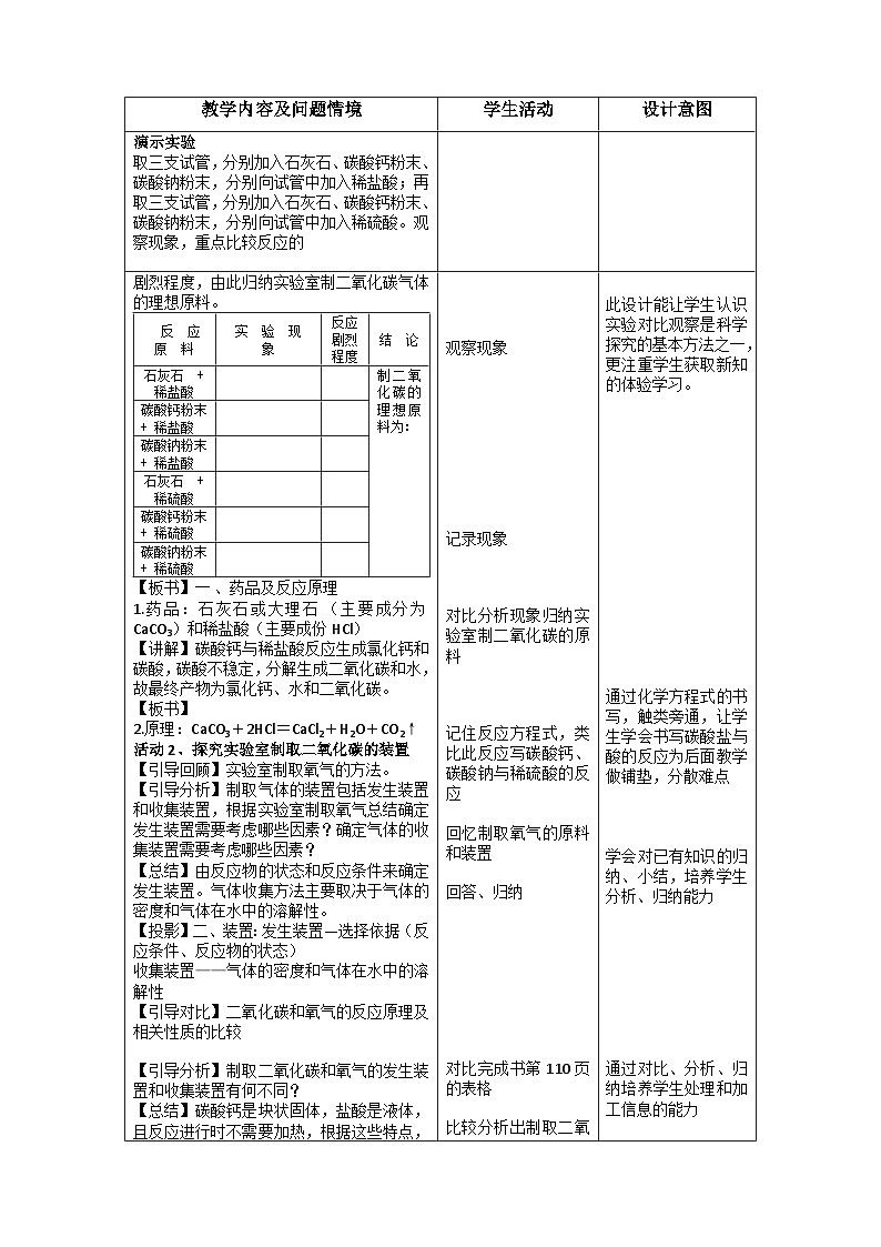 《课题2 二氧化碳制取的研究》教学设计1-八年级全册五四制化学人教版第2页