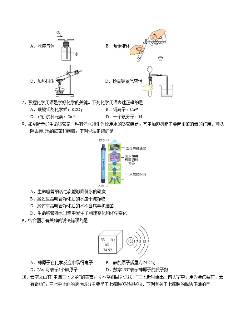 期中模拟卷01(考试版)【测试范围:绪言~第四单元】(人教版)A4版第2页