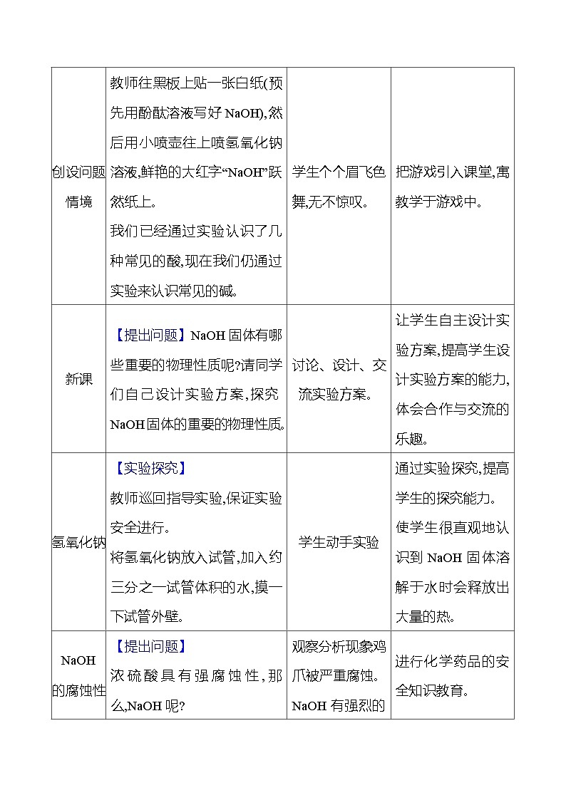 第7章 第2節(jié) 第2課時(shí) 常見的堿 教案 2023-2024 滬教版 化學(xué) 九年級下冊第2頁