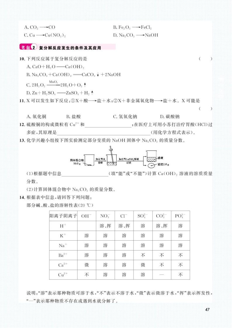 中考化学一轮复习专题训练集训：专题六 盐 化学肥料（2份打包，原卷版+答案版）02