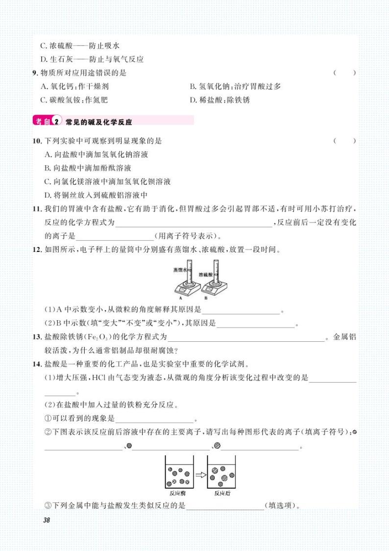 中考化学一轮复习专题训练集训：专题五 常见的酸和碱（2份打包，原卷版+答案版）02