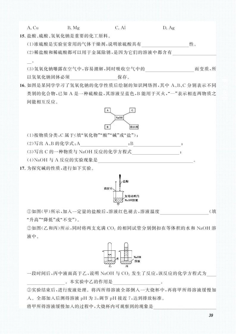 中考化学一轮复习专题训练集训：专题五 常见的酸和碱（2份打包，原卷版+答案版）03