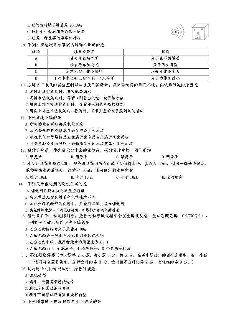 湖南省邵阳市新邵县迎光乡中学2023-2024学年九年级上学期期中考试化学试卷第2页