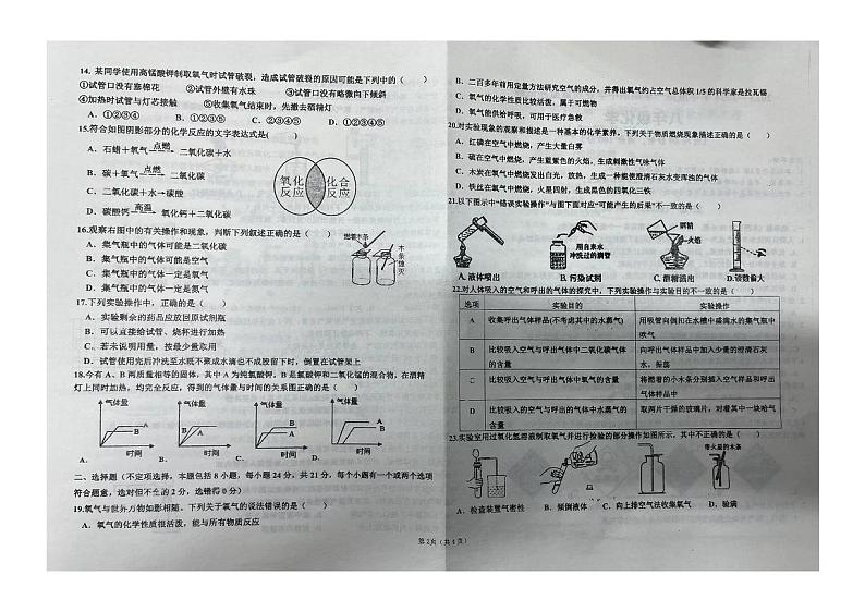 山东省潍坊市昌乐县2023-2024学年九年级上学期期中考试化学试题第2页
