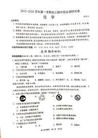 江苏省苏州市2023-2024学年九年级上学期11月期中化学试题