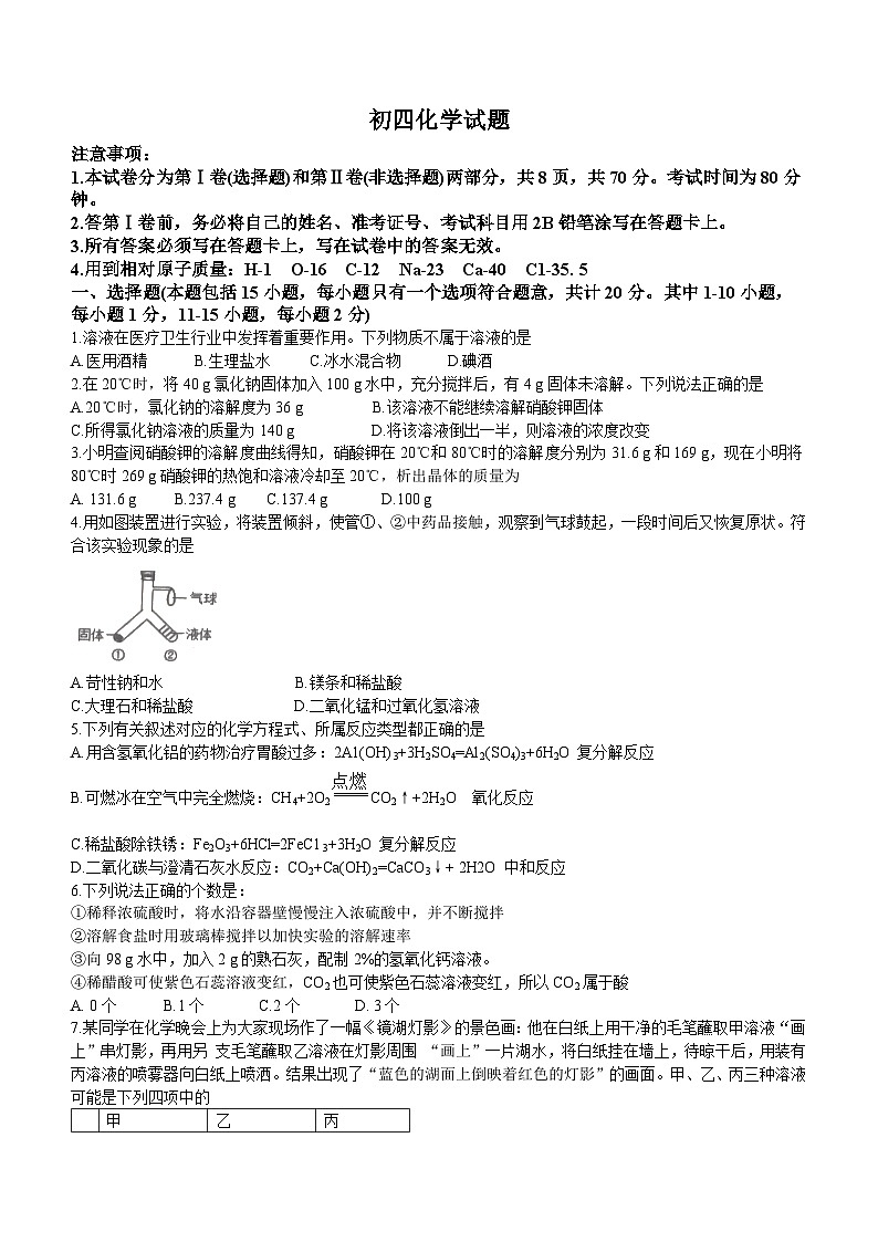 山东省威海市乳山市2023-2024学年九年级上学期期中化学试题01