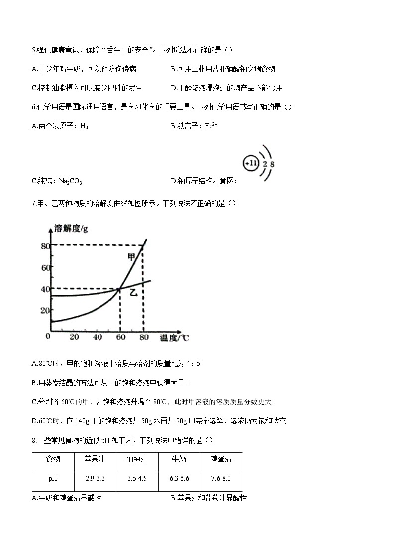 2023年湖南省张家界市永定区中考一模化学试题02