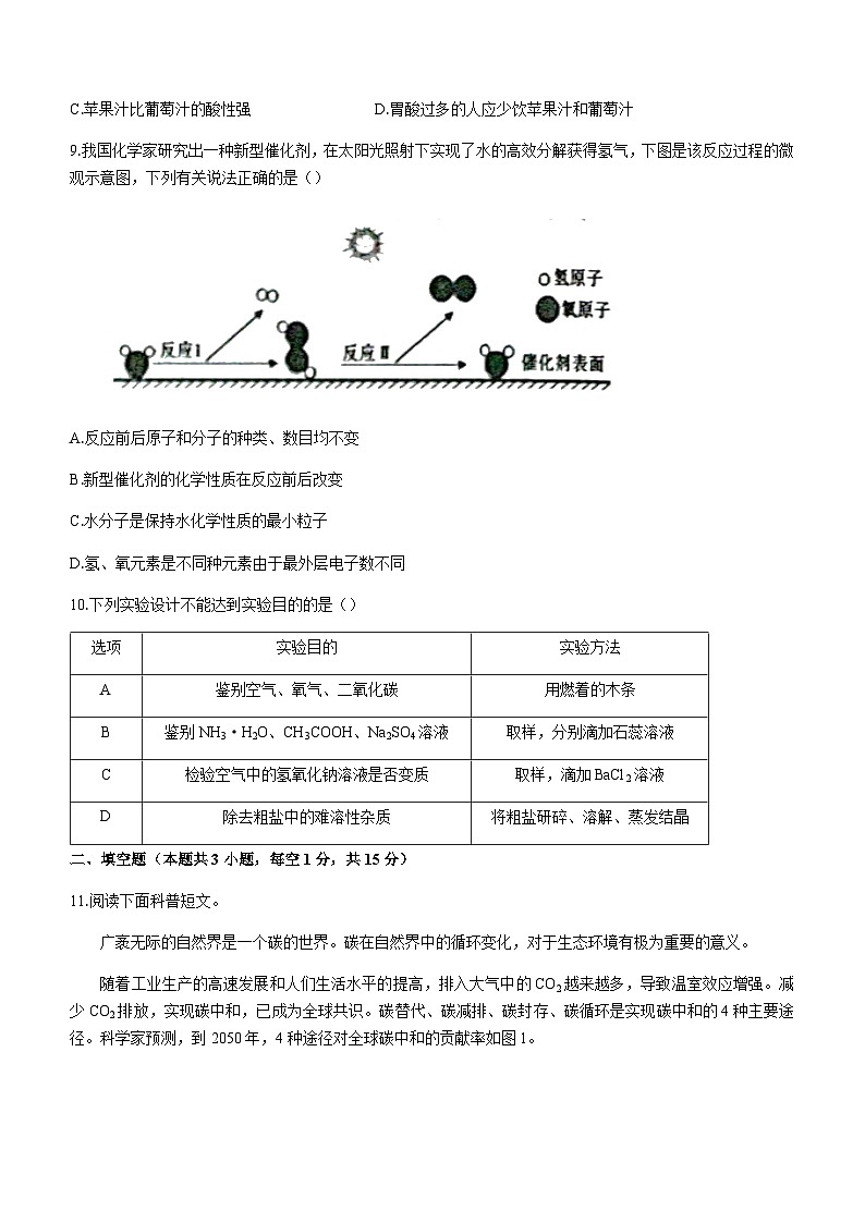 2023年湖南省张家界市永定区中考一模化学试题03