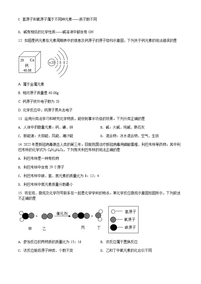2022年湖南省邵阳市邵阳县中考模拟化学试题第3页