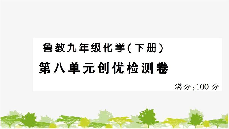 鲁教版化学九年级下册 第八单元创优检测卷课件第1页