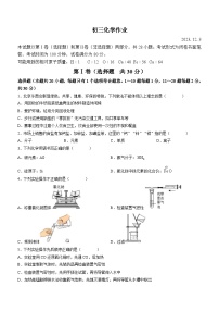 江苏省无锡市江阴市2023-2024学年九年级上学期12月月考化学试题