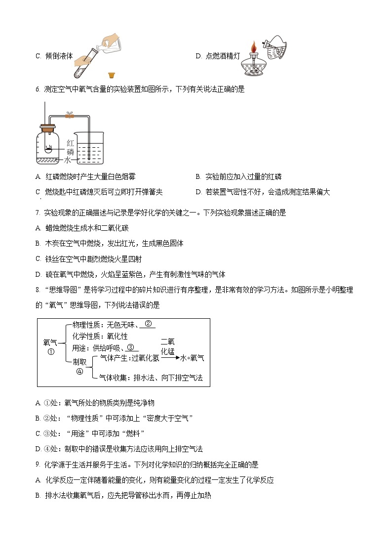 安徽省阜阳市太和县2023-2024学年九年级上学期10月月考化学试题（解析版）02