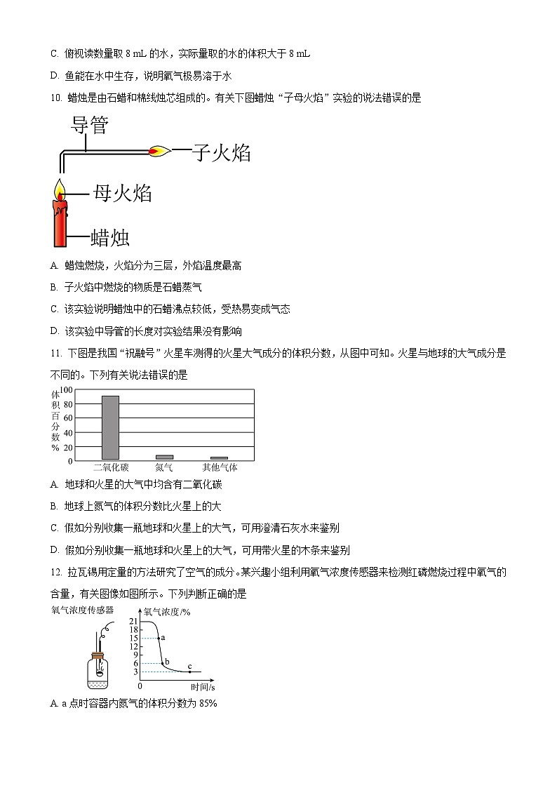 安徽省阜阳市太和县2023-2024学年九年级上学期10月月考化学试题(解析版)03