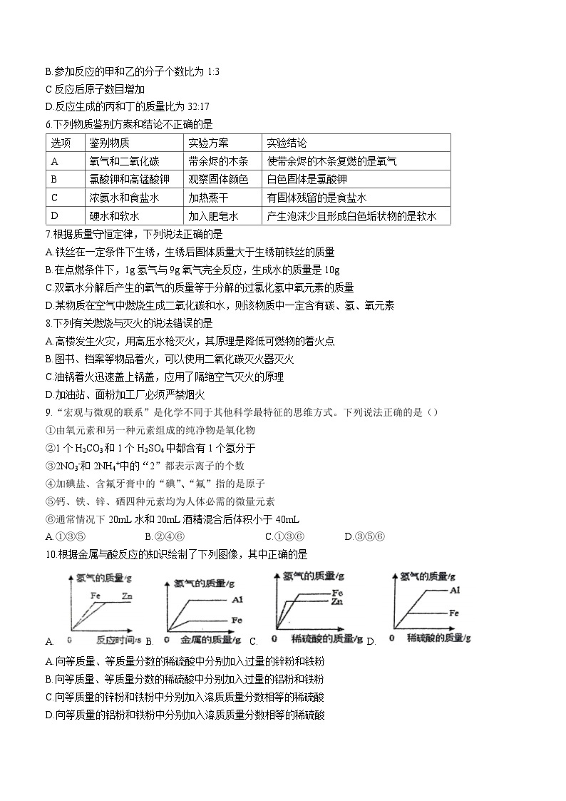 江苏省徐州市沛县第五中学2023-2024学年九年级上学期12月月考化学试题02