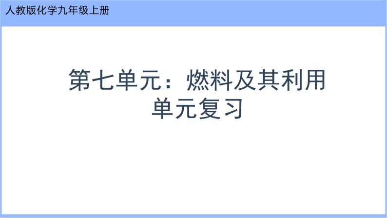 第七单元 燃料及其利用 单元复习 课件01