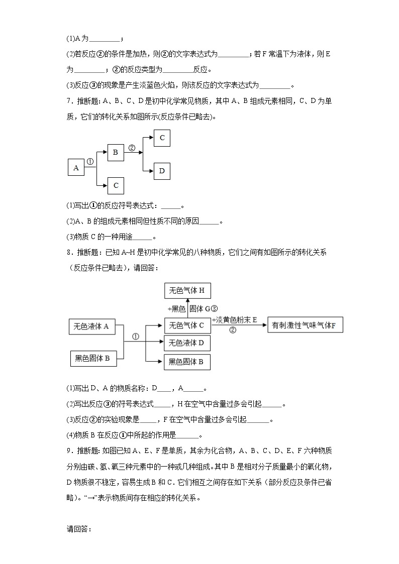 【期末复习】人教版九年级上册化学期末推断题专题训练（含答案）03