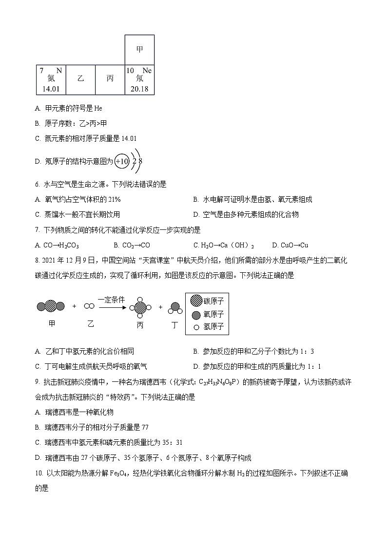 江苏省盐城市初级中学 2023-2024学年九年级上学期期末化学模拟试题第2页